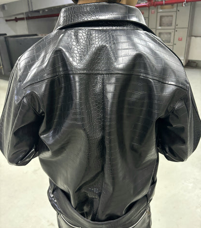 CHROME CROC LEATHER JACKET /30°