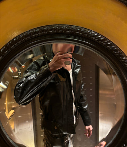 CHROME CROC LEATHER JACKET /30°