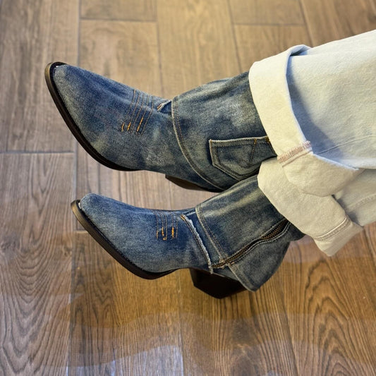 TRIBAL DENIM BOOTS /30: HAND-CRAFTED